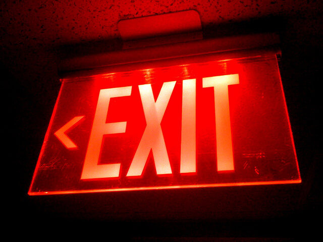 Red exit sign